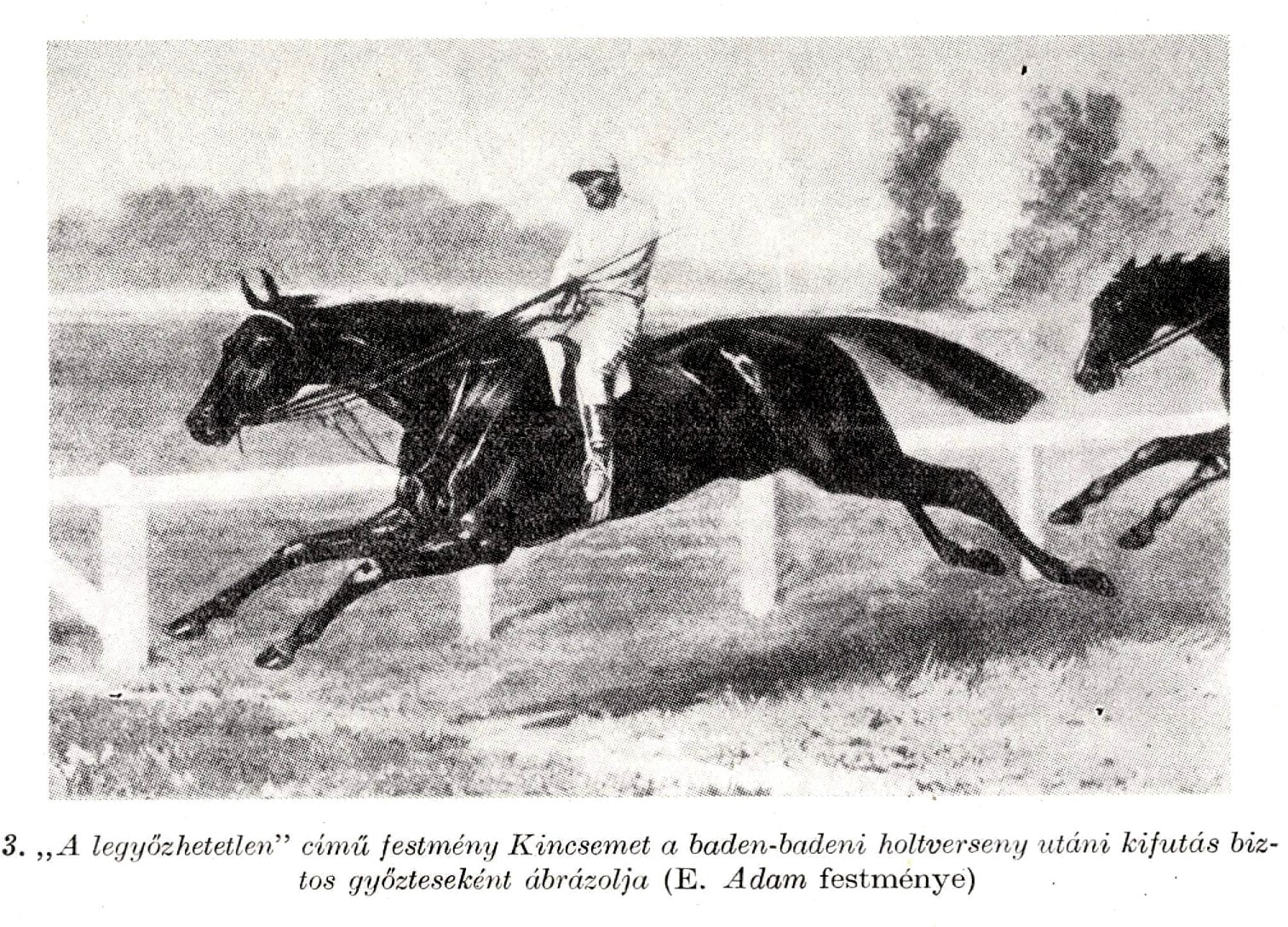 Kincsem winning the Baden-Baden run-off after a dead heat in 1878