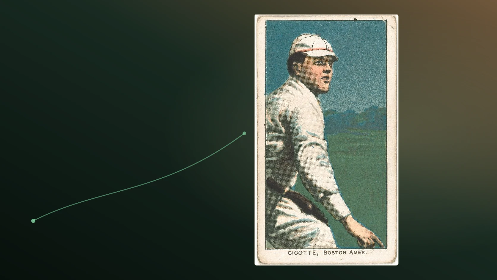 Eddie Cicotte on an early-career baseball card