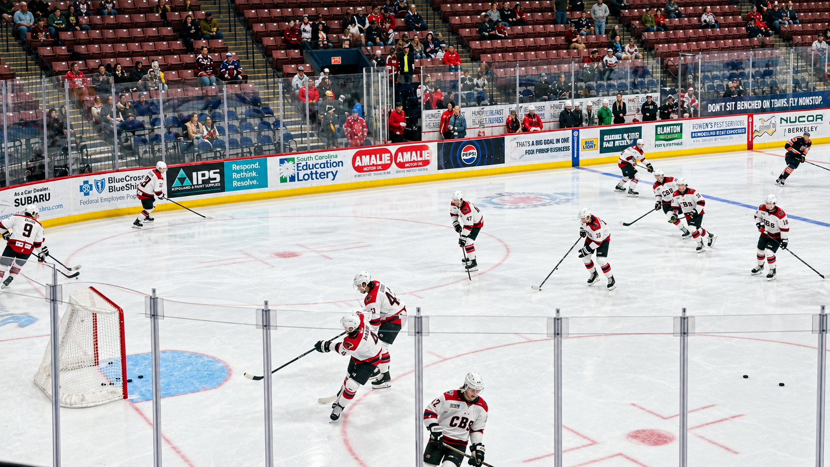 Players competing in a separate ice-hockey match